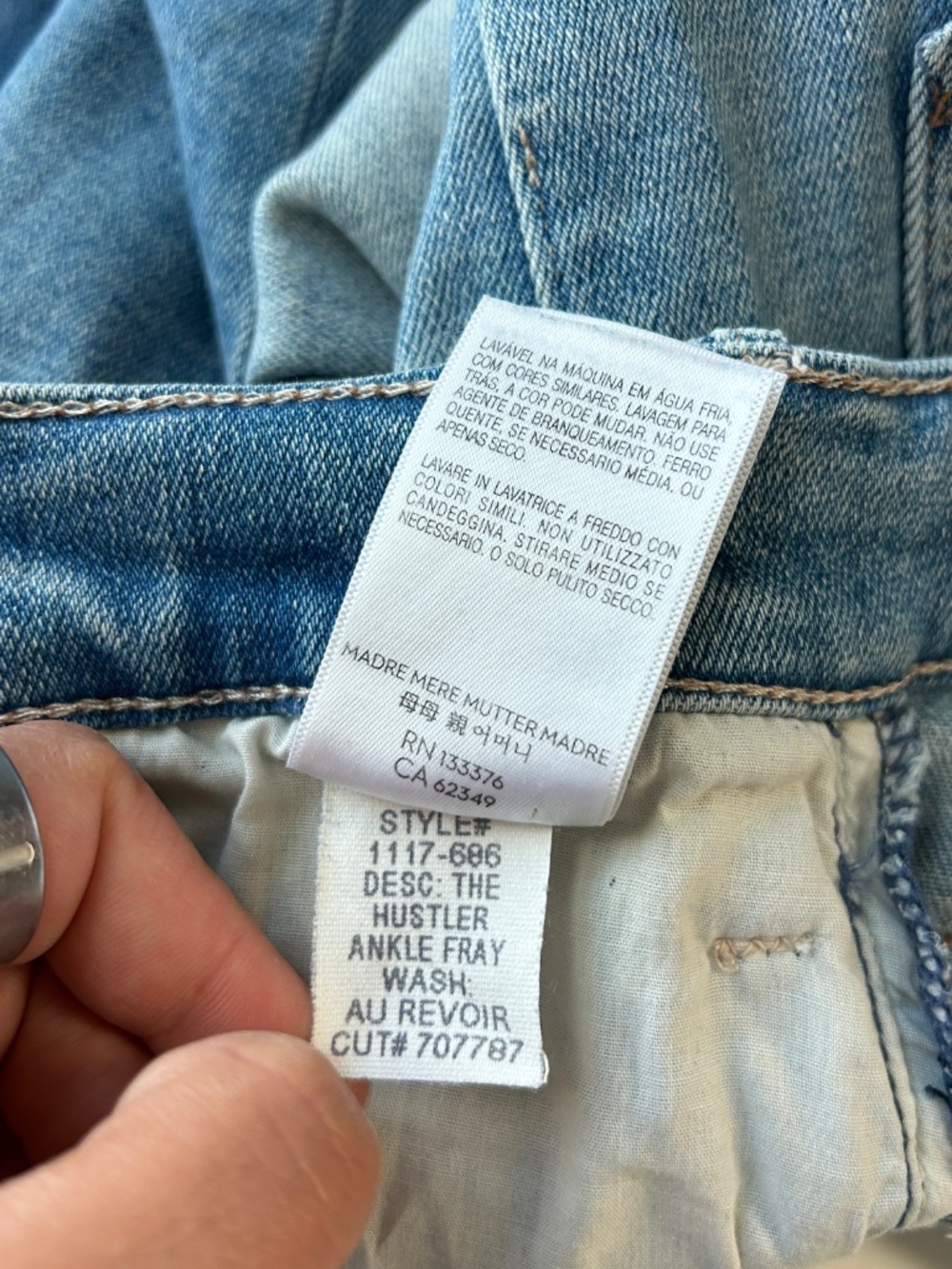 Mother jeans size 30 The Hustler Ankle Fray blue Au Revoir light wash - Picture 10 of 15